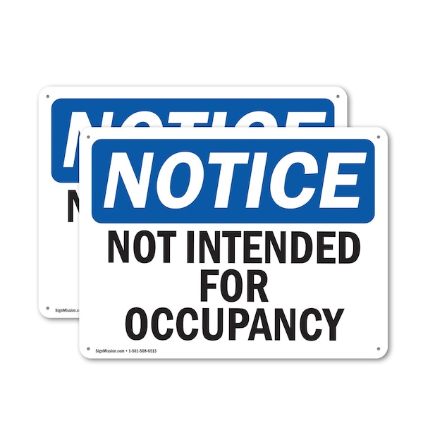 Signmission Not Intended For Occupancy, 10 in W x Rectangle, Plastic OS-2PACK-NS-P-710-L-15187 - main